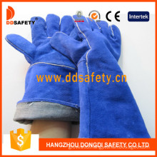 Blue Cow Split Leather Welding Glove Safety Gloves -Dlw617
